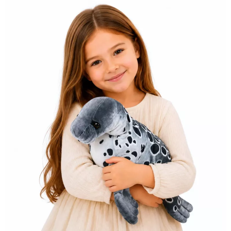 LEAN TOYS Realistlik hüljes plüüšmänguasi, hall, 50 cm