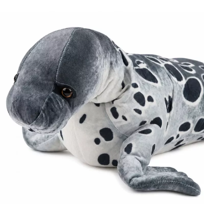 LEAN TOYS Realistlik hüljes plüüšmänguasi, hall, 50 cm