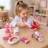 LEAN TOYS Väike hambaarsti komplekt vibreeriva hambaharjaga roosa 15 tk