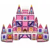LEAN TOYS Magnetilised ehitusklotsid Printsessiloss Roosa 58 tk.