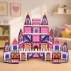 LEAN TOYS Magnetilised ehitusklotsid Printsessiloss Roosa 58 tk.