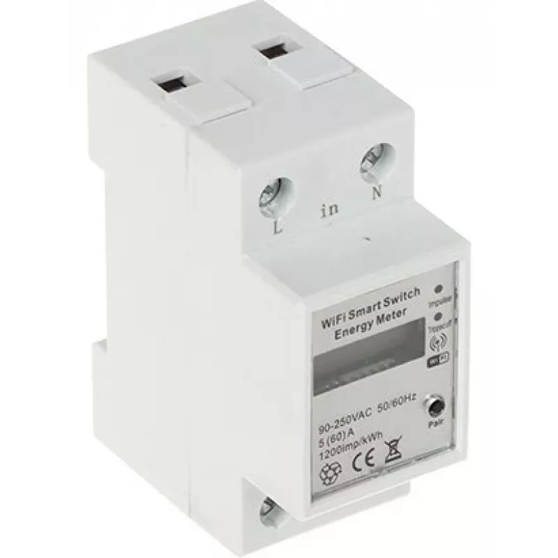 Nutikas elektriarvesti Wi-Fi Tuya ühefaasiline 80A DIN-liistu energia monitor