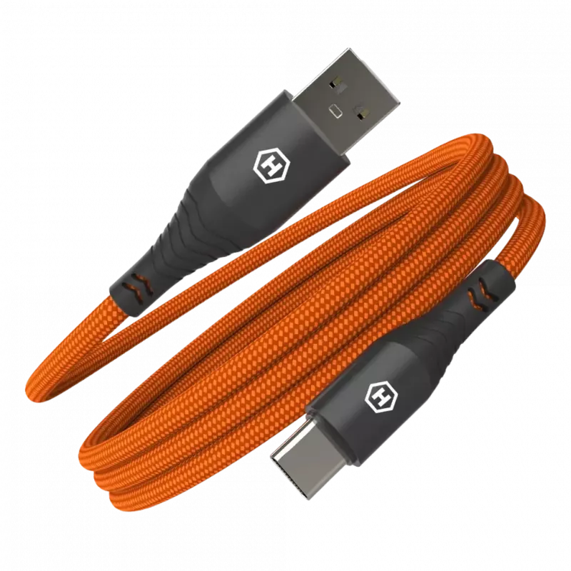 HAMMER USB-A USB-C kaabel 1,2 m must 480Mbps laadimine ja andmeside
