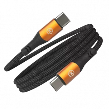 HAMMER USB-C to USB-C kaabel 1,2m 60W PD kiirlaadimine ja andmesünkroonimine, must