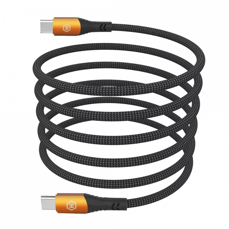 HAMMER USB-C to USB-C kaabel 1,2m 60W PD kiirlaadimine ja andmesünkroonimine, must