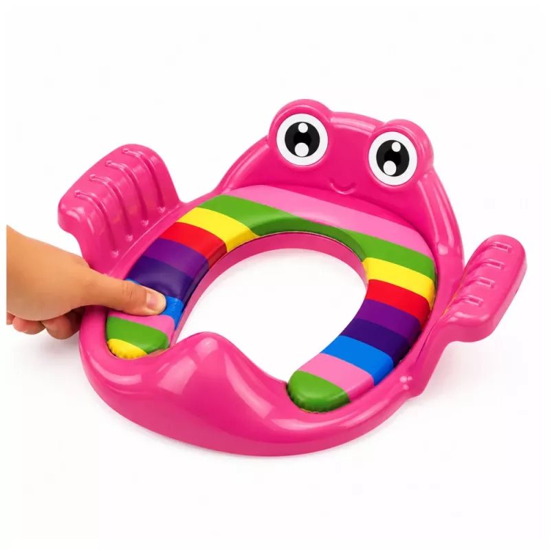 LEAN TOYS laste pehme tualett-istme kate käepidemetega, roosa, väikelastele vanuses 18 kuud kuni 4 aastat