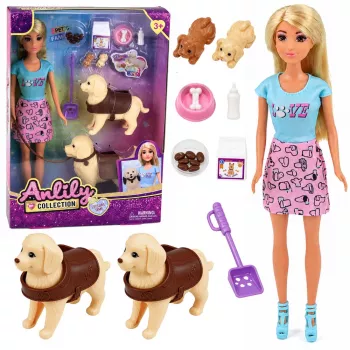 LEAN TOYS Anlily Big Dogs nuku lemmikloomade hoolduskomplekt
