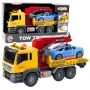 LEAN TOYS Pukseerimisauto kraana ja võidusõiduautoga – Heli- ja valgusefektidega mängukomplekt