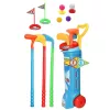 LEAN TOYS Golfikomplekt käruga, keppide ja pallidega, spordimäng 20-osaline