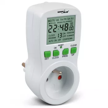 GreenBlue GB107 digitaalne programmeeritav taimerlüliti 16 programmi 230V 16A Schuko