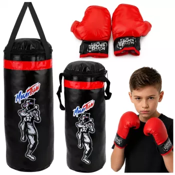 LEAN TOYS laste Muay Thai poksikott komplekt kinnastega 40x14cm S