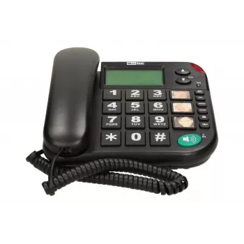 MAXCOM KXT 480 BB Juhtmega telefon LCD-ekraaniga, must