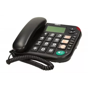 MAXCOM KXT 480 BB Juhtmega telefon LCD-ekraaniga, must