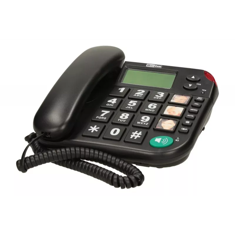 MAXCOM KXT 480 BB Juhtmega telefon LCD-ekraaniga, must