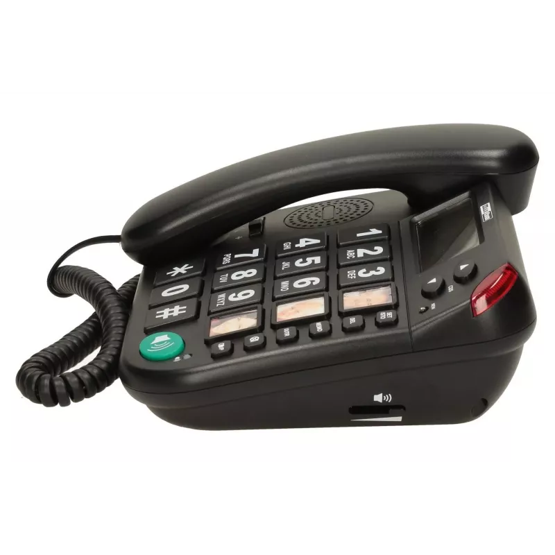MAXCOM KXT 480 BB Juhtmega telefon LCD-ekraaniga, must