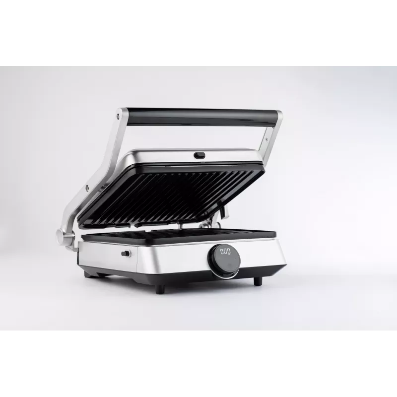 TORNADO TGC-5406-GS Kontaktgrill – 2000 W, reguleeritav termostaat, 180° avamine, hõbedane/must