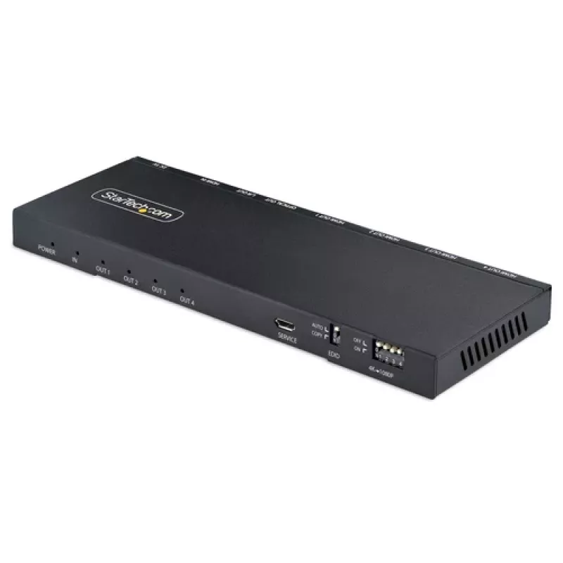 StarTech.com 4-pordiline 4K HDMI jaotur 1x4, 4K 60Hz, HDMI 2.0, HDCP 2.2, HDR10, 18Gbps, EDID Copy, teraskorpus