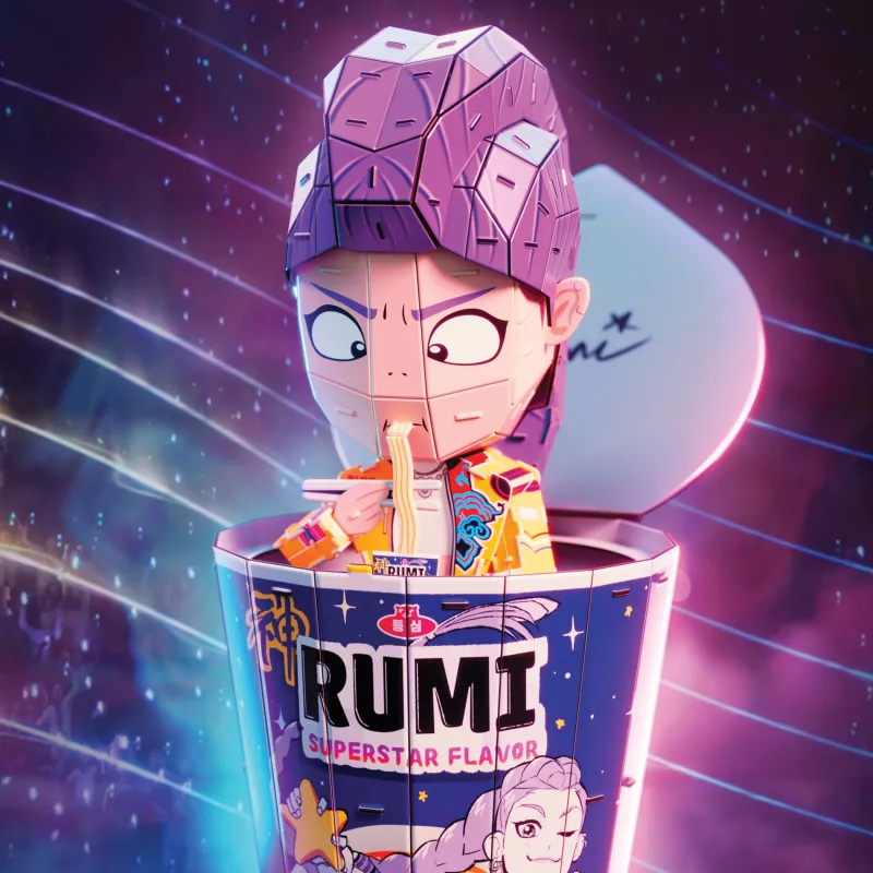 Spin Master 4D Build K-Pop Demon Hunters Rumi Ramen Cup 3D pusle