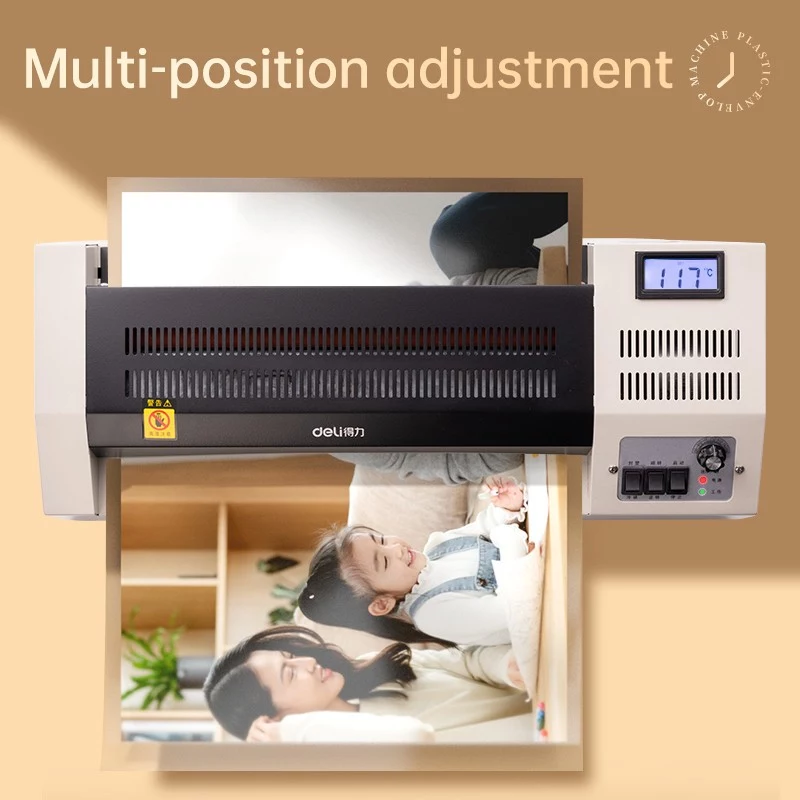 DELI kontorilaminaator E3895-EU A3 | 250 mm/min kuumrull-lamineerimine, kuni 125 mikronit, ummistusvastane, külmlamineerimine, must/hõbe