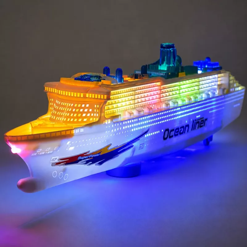 LEAN TOYS Reisilaeva mängulaev hõõrdajamiga, tulede ja helidega