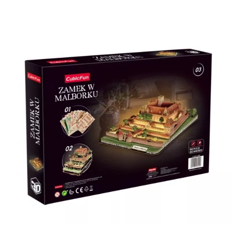 CubicFun 3D pusle Malborki loss koos LED-valgustusega - 200 tükki