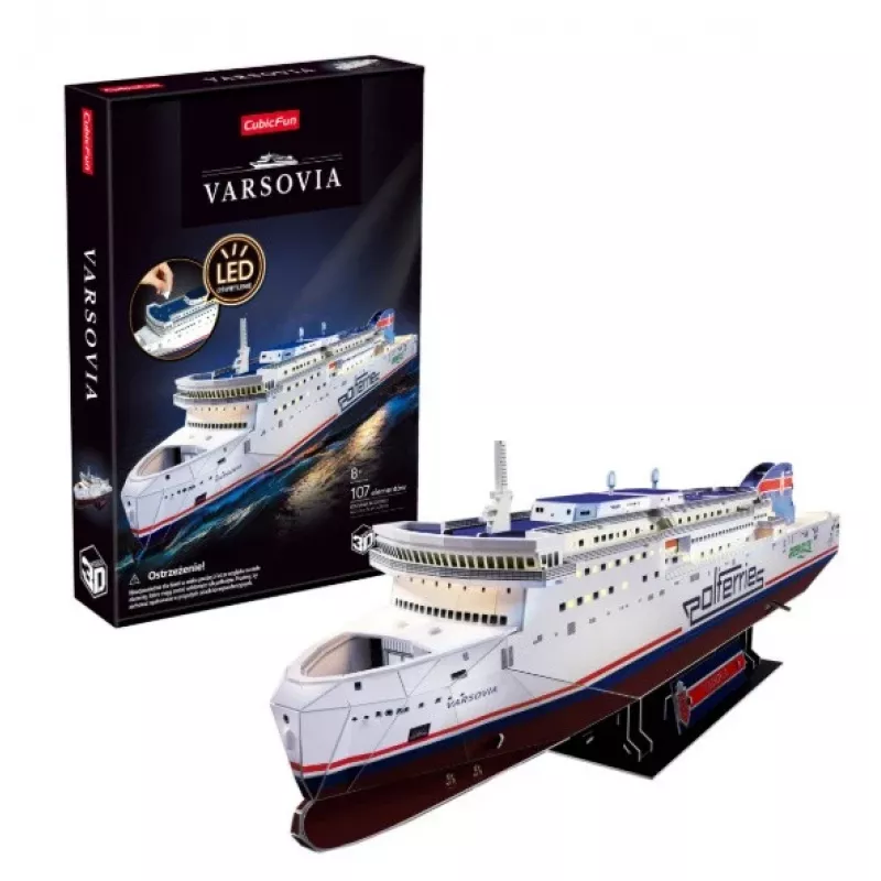 CubicFun 3D-puzzle - MS Prom Varsovia laevamudel, 150 tükki, 44 cm kokkupandud pikkus, keskmine raskusaste, vanus 8+