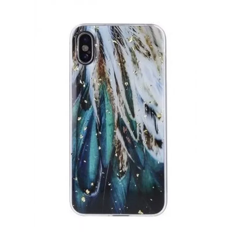 iLike Samsung Gold Glam Feathers ümbris Galaxy A13 5G / A04S jaoks