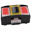 LEAN TOYS automaatne elektrooniline kaardisegaja 2 pakile - patareitoide, ABS-plast, must
