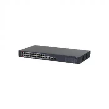 Dahua CS4228-24GT-375 24-pordiline Gigabit PoE++ halduslüliti 4 SFP üleslingiga, 375W eelarve, Layer 2, riiulisse paigaldatav