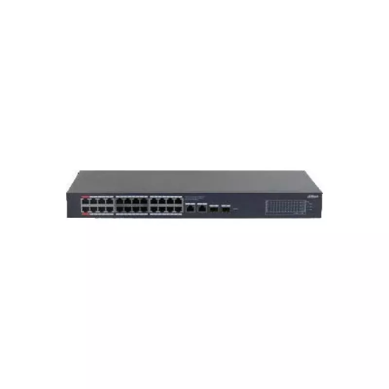 Dahua CS4228-24GT-375 24-pordiline Gigabit PoE++ halduslüliti 4 SFP üleslingiga, 375W eelarve, Layer 2, riiulisse paigaldatav