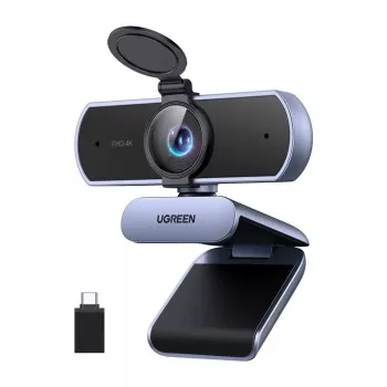 UGREEN FineCam Lite 4K UHD veebikaamera 4-mikrofoniga, privaatsuskaane, reguleeritava vaateväljaga, automaatse kaadriga, HDR, USB-C, hall