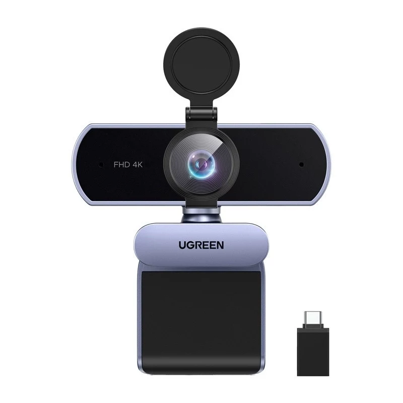 UGREEN FineCam Lite 4K UHD veebikaamera 4-mikrofoniga, privaatsuskaane, reguleeritava vaateväljaga, automaatse kaadriga, HDR, USB-C, hall