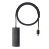 Baseus Lite Series 4-pordiline USB 3.0 jaotur - 5Gbps, siinivõimsusega, must (WKQX030101)