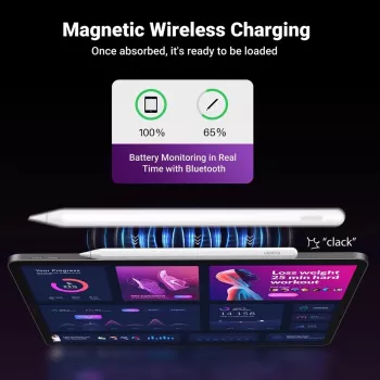 UGREEN LP653 2-in-1 tahvelarvuti ja telefoni alus 15W Qi juhtmevaba laadijaga - Valge