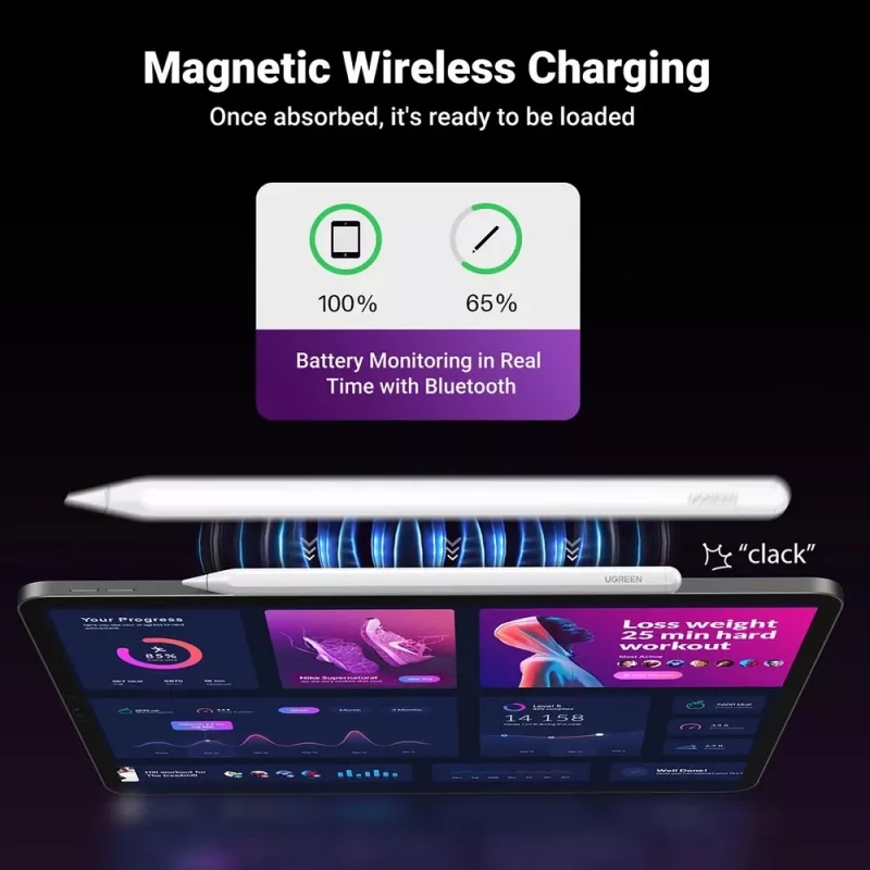 UGREEN LP653 2-in-1 tahvelarvuti ja telefoni alus 15W Qi juhtmevaba laadijaga - Valge