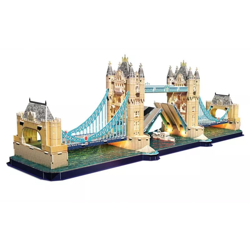 Cubic Fun 3D Puzzle Tower Bridge LED-valgustusega | 113 tükki | Arhitektuurimudeli komplekt