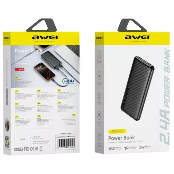 AWEI Power Bank 10000mAh P5K Pro 2xUSB - Must