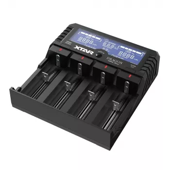 XTAR VP4L Plus 4 pesaga Li-ion/Ni-MH akulaadija LCD-ekraaniga, 2A kiirlaadimine, power banki funktsioon