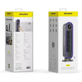 AWEI F52 kaasaskantav torniventilaator 3600mAh USB-C laetav hall