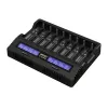 XTAR VC8S USB-C 8 pesaga nutikas akulaadija koos QC3.0 adapteriga Li-ion/Ni-MH akudele