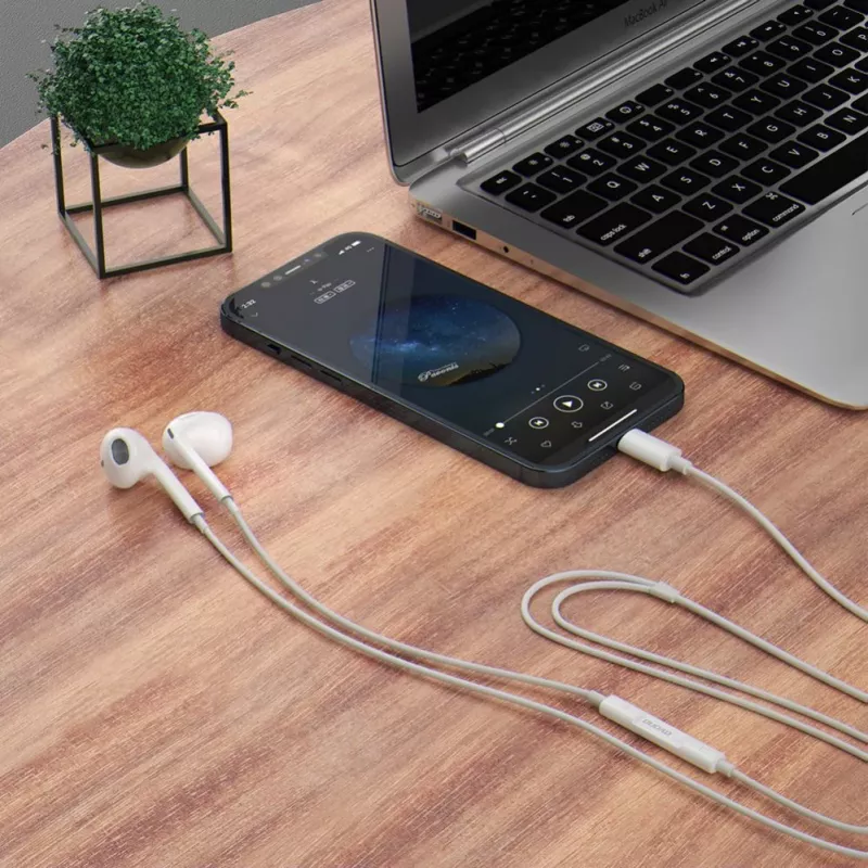 DUDAO X14ProT kõrvaklapid USB-C-pistikuga, 1,2 m kaabel, valge
