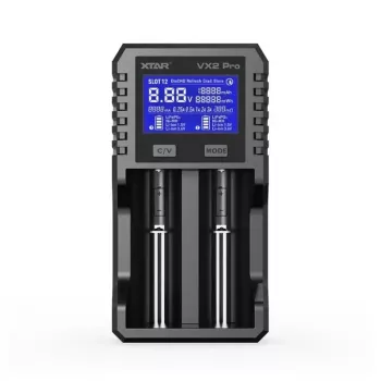 XTAR VX2 PRO SET Multi-keemia nutikas akulaadija USB-C sisendiga ja power banki funktsiooniga