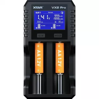 XTAR VX2 PRO KT 2 pesaga Li-ion aku laadija USB-C QC3.0 ja Power Bankiga