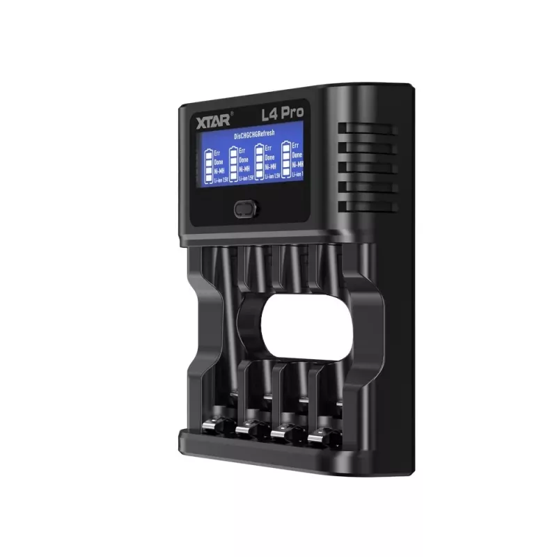 XTAR L4 PRO Universaalne nutikas akulaadija Li-ion ja Ni-MH/Ni-CD akudele USB-C ja LCD-ekraaniga