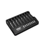 XTAR MX8 8-pesaline USB-C universaalne akulaadija Li-ion/Ni-MH, 0.25A-2A, LED-indikaatorid, 0V aktiveerimine