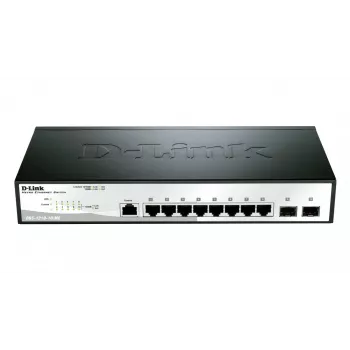 D-Link DGS-1210-10/ME/E nutikas haldatav lüliti, 8x Gigabit Ethernet, 2x SFP, riiulisse paigaldatav