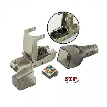 Techly 101911 Cat.6a STP tööriistavaba RJ45 pistik, 10G, tsinksulam, 22-26 AWG