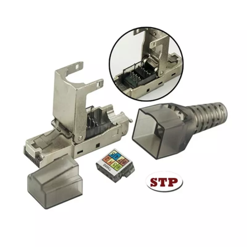 Techly 101911 Cat.6a STP tööriistavaba RJ45 pistik, 10G, tsinksulam, 22-26 AWG