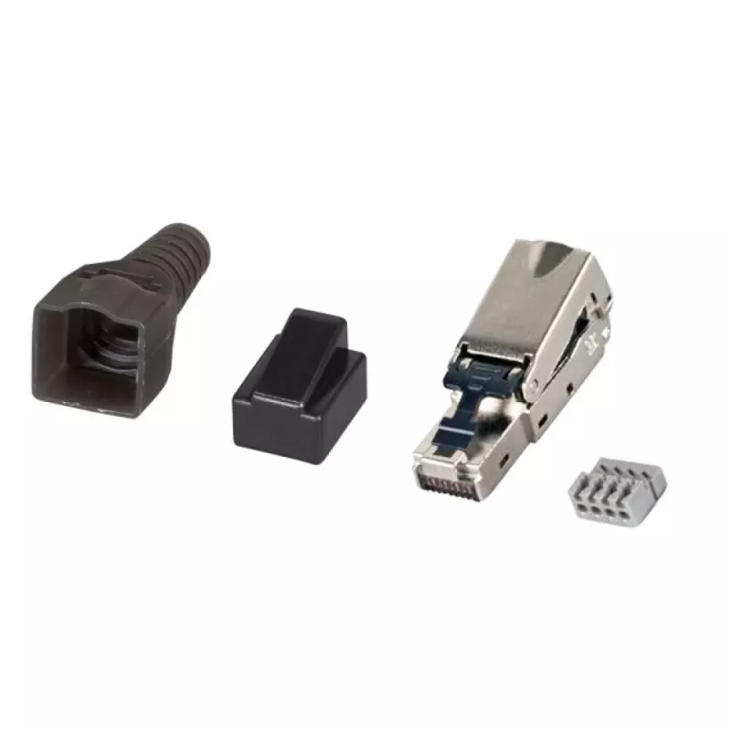 Techly 101911 Cat.6a STP tööriistavaba RJ45 pistik, 10G, tsinksulam, 22-26 AWG