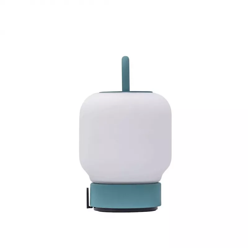 KOODUU laetav laualamp LOOME türkiissinine 3-astmelise puutetundliku hämardamisega, 200 lm sooja valge LED, USB-C, IP44 veekindel, integreeritud käepide